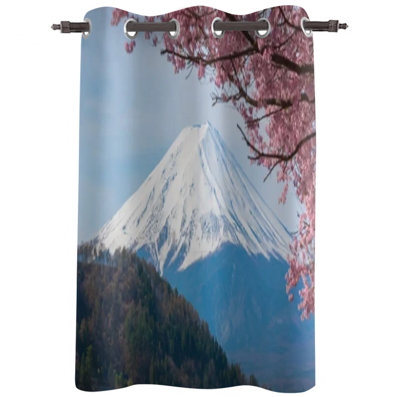 Mount Fuji Sakura Lake Japan Printing Curtain For Living Room Luxury Bedroom Hotel Curtain Home Decor Window Balcony Drapes