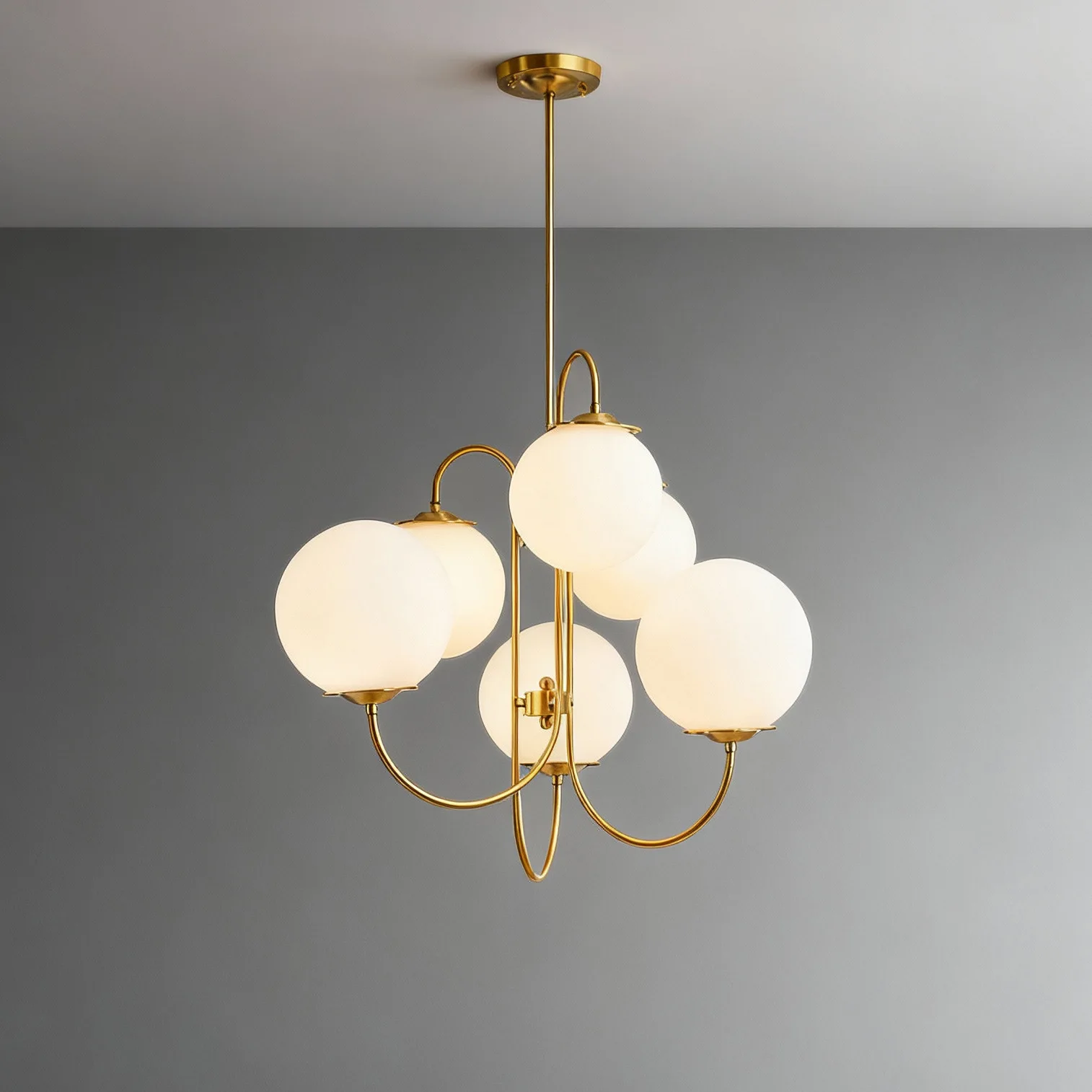 Nordic Simple Multi-head Glass Ball Chandelier Living Room Dining Room Personalized Molecular Magic Bean Pendant Lamp