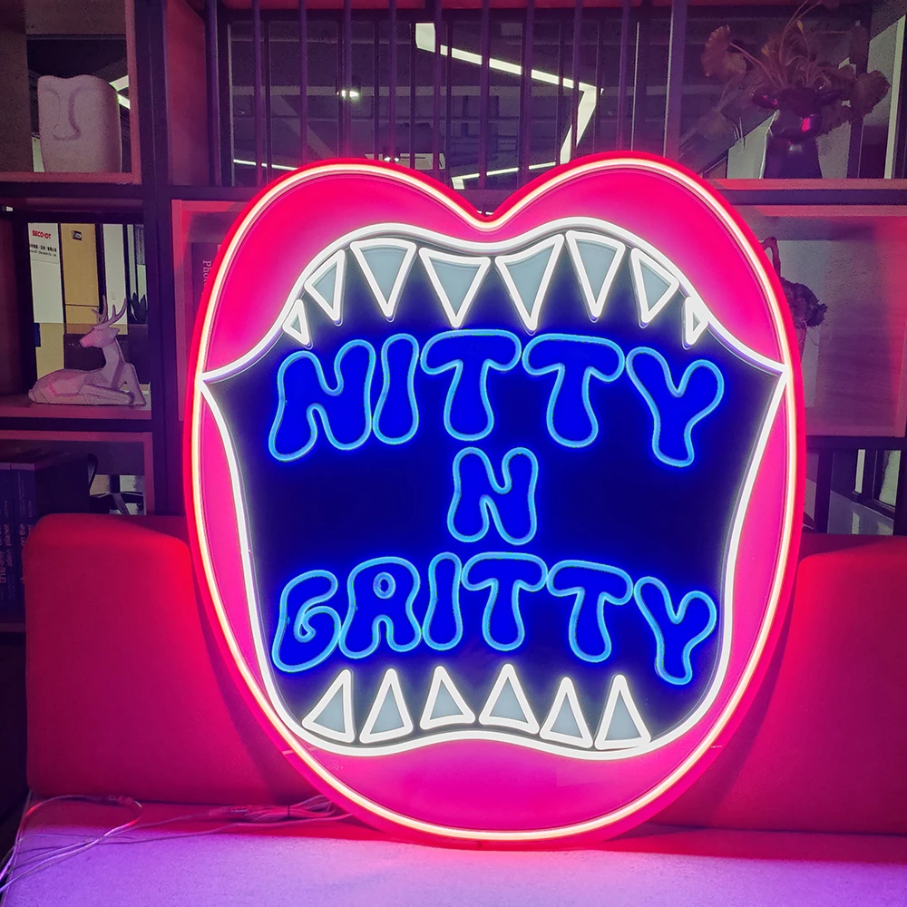 Nitty N Gritty LED Pop Art Neon Light for Toys Store Window Hanging Night Light Home Bar Decoration Custom Business Neon Sign