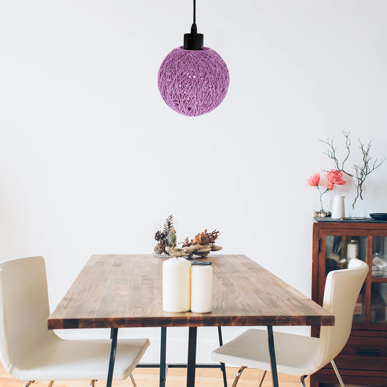 

Round Lamp Shade Paper Ball Lamp Cover For Home Ceiling Light Natural Warm Decorative Lighting Unique Chandelier Shade