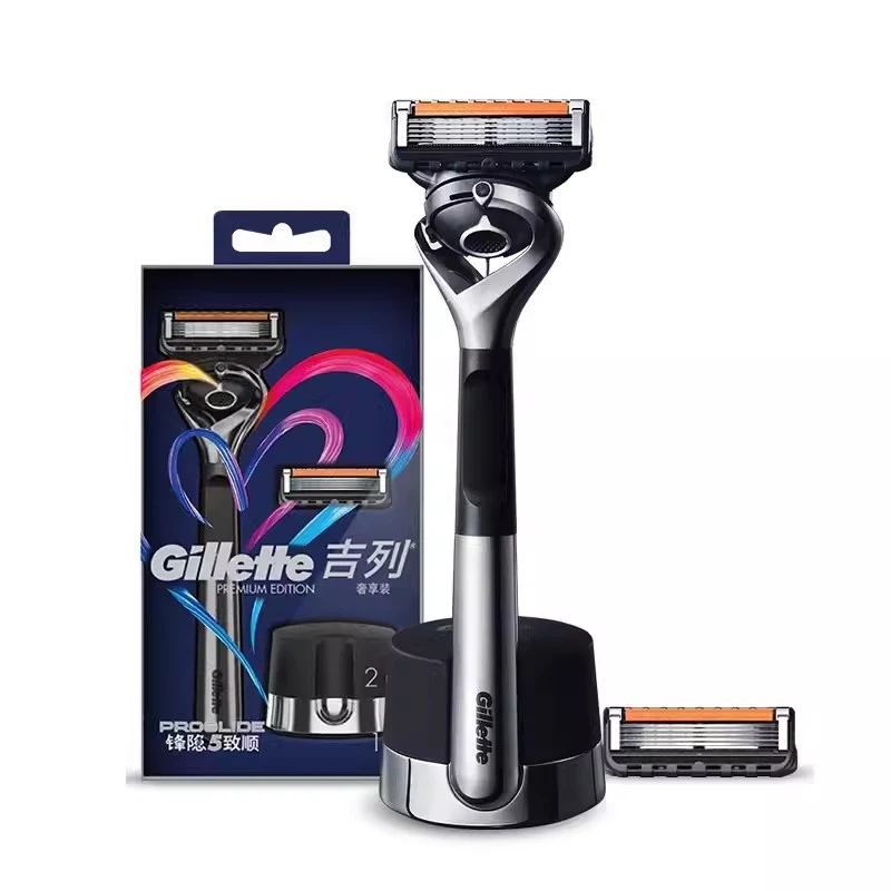 Gillette Razor Fusion 5 Proglide Premiul Edition Flex Ball Tech 5 Layers Ultra Thin Blades Shaving Razor with Sideburn Trimmer