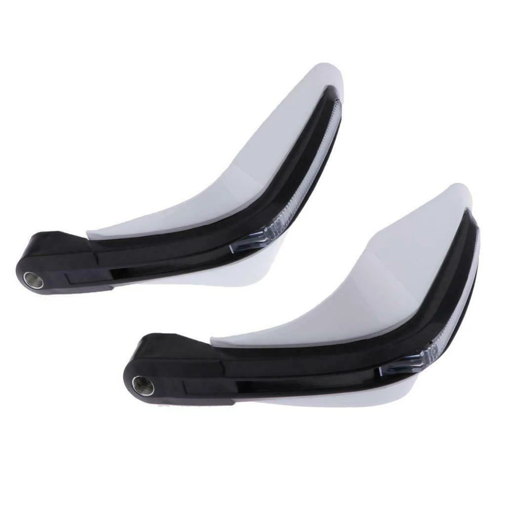 Motorcycle Handlebar Hand Guard Windshield Protector Cover With LED Light White