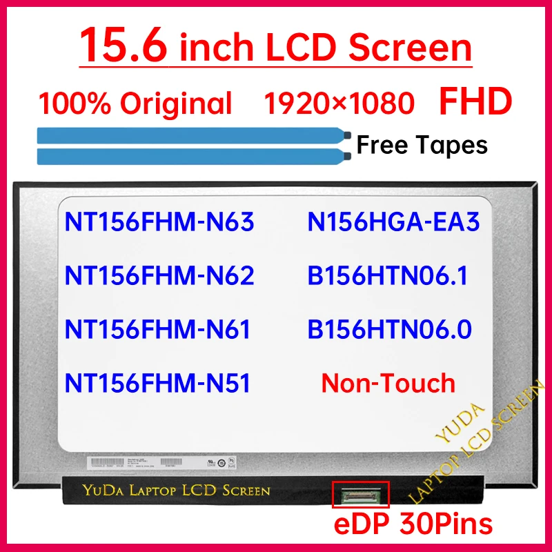 schermo-lcd-da-156-pollici-nt156fhm-n61-b156htn061-b156htn060-n156hga-ea3-nt156fhm-n63-n62-n51-sostituzione-del-pannello-matrice-display-senza-touch