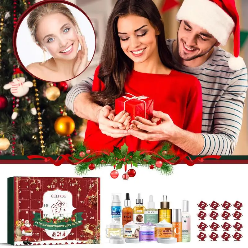 Makeup Advent Calendar Christmas Makeup Set 24pcs Beauty Care Box Gift Set Funny Makeup Calendar For Holiday Countdown For Women