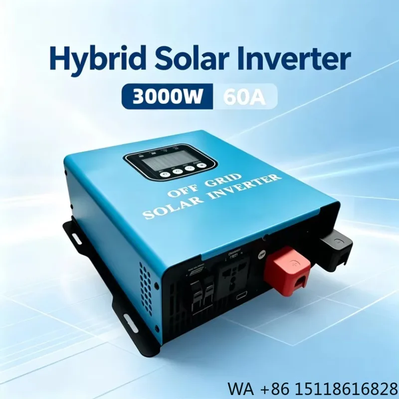 Hybrid Solar Charge Controller Inverter 3kw 3000W 60A High Frequency on Off Grid PV Home Storage Solar Photovoltaic Inverters