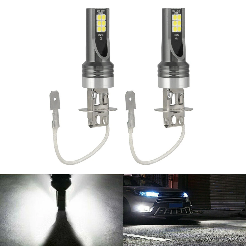 2 قطعة سيارة LED مصباح H3 12 فولت الأبيض الضباب الخفيف السوبر مشرق السيارات LED الجبهة الضباب ضوء عالية الطاقة 6000 كيلو مصباح قيادة لمبات الأبيض