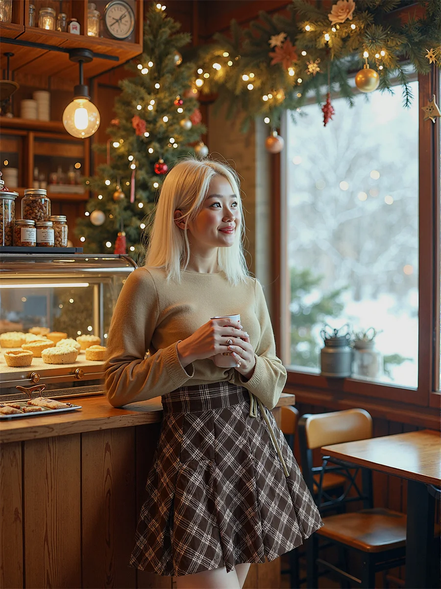กระโปรงสไตล์ Preppy ลายสก็อต สำหรับผู้หญิง เสื้อผ้าผู้หญิง ฤดูใบไม้ผลิ ชุดราตรีงานเลี้ยง แฟนซี วัยรุ่น กระโปรงระบายพองๆ ระยิบระยับ ยืดหยุ่น