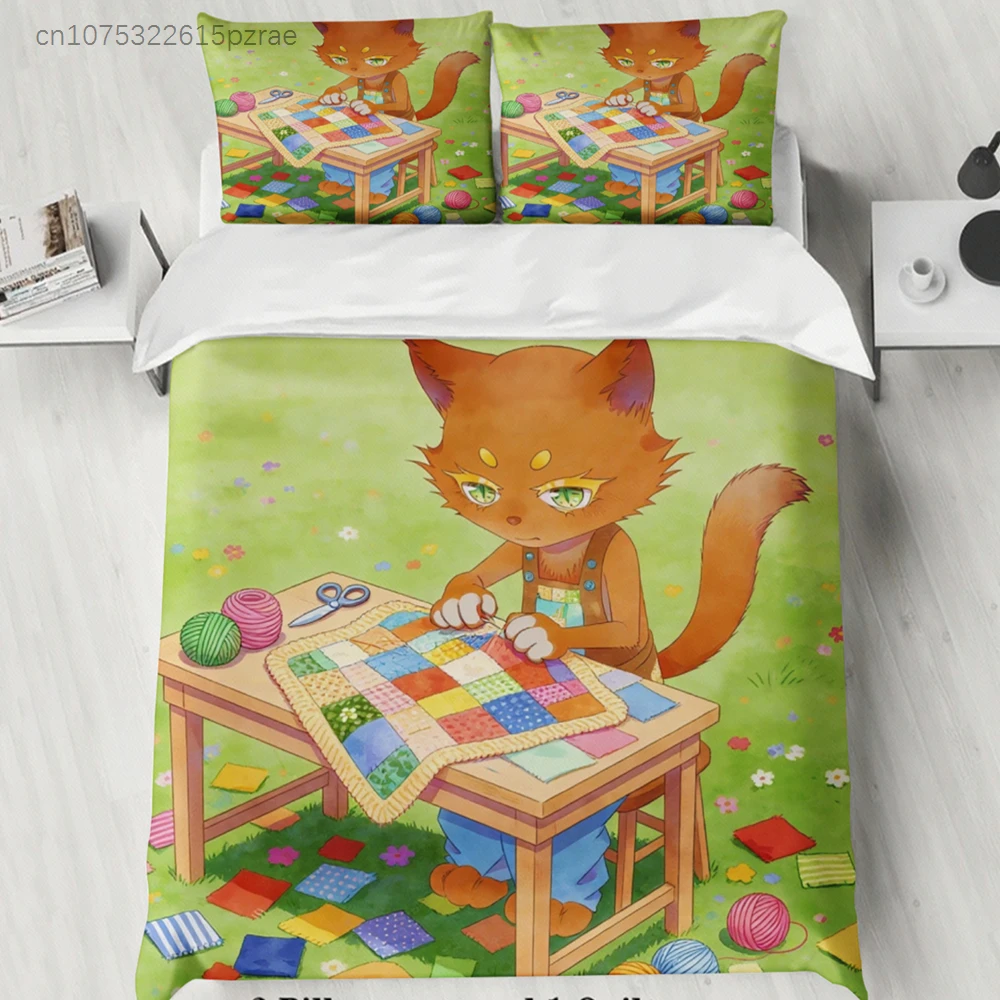 Kids Bedding Set Softville Cozy Town Cute Fern The Quilt Fox With Duvet Cover & Pillowcase For Children's Bedroom Decor