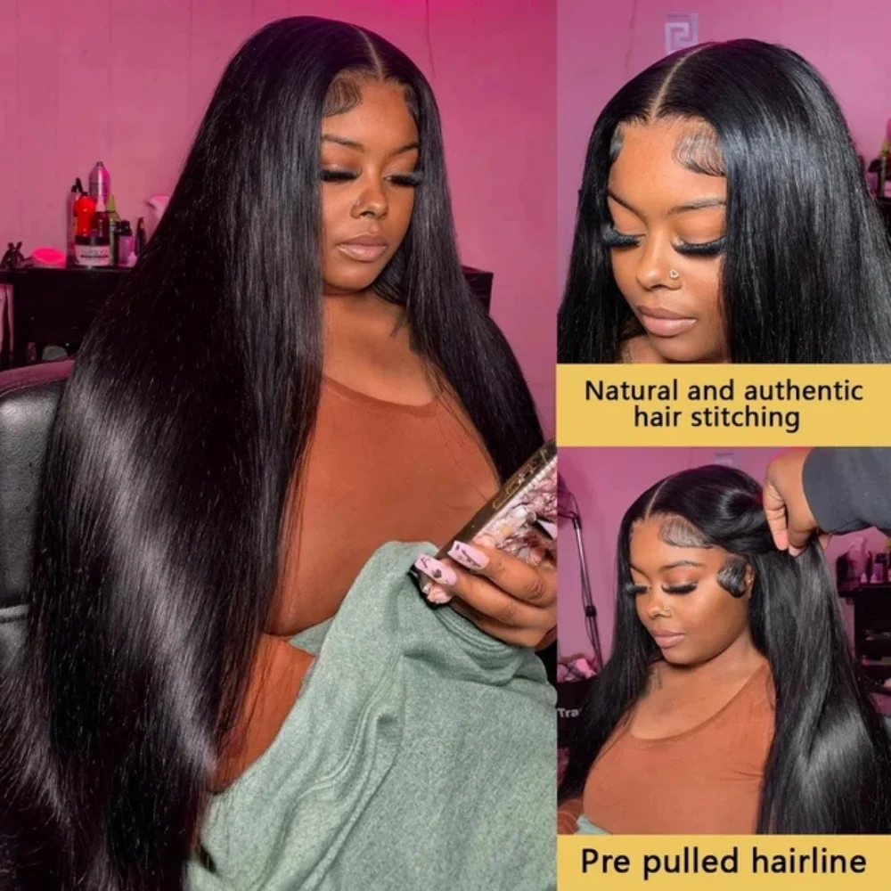 Lace Front 16 42 Inch 200 250 Density 13x6 Bone Straight Brazilian HD 13x4 Pre Plucked Wig Glueless Human Hair Lace Frontal Wigs