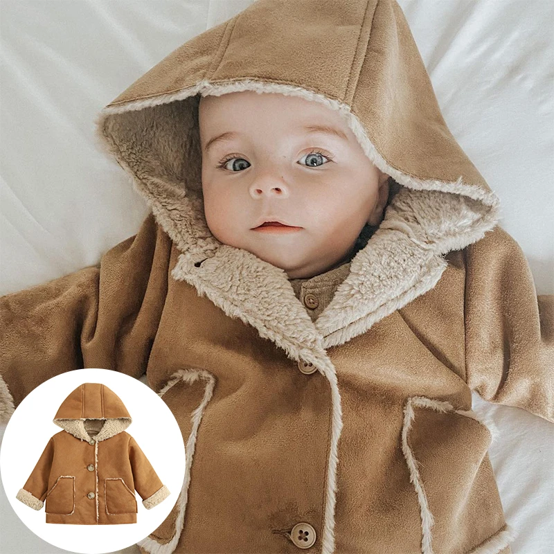 

Jenny&DaveAutumn and winter 2023 new baby clothes small coat for men and women warm thickening plush jacket small cotton clothes