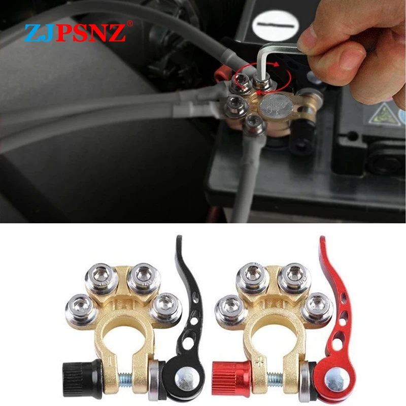 

Quick Disconnect Car Cable Connector Battery Bornes Main Cable Post Clamp Terminal Screw Connection Positive Negative Universal