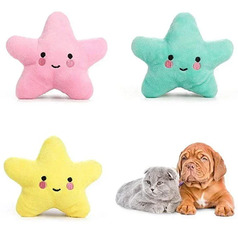 1/2Pc Puppy Plush Squeak Chew Toys Star Shape Bite-Resistant for Pets Dogs Chewers Playing Cleaning Teeth Dog Supplies