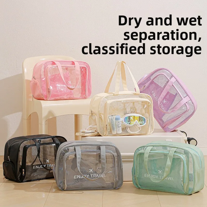 

1pc Thickened Storage Bag with Wet Dry Separate Shoe Compartment Large Capacity for Swimming Outdoor Daily Trip