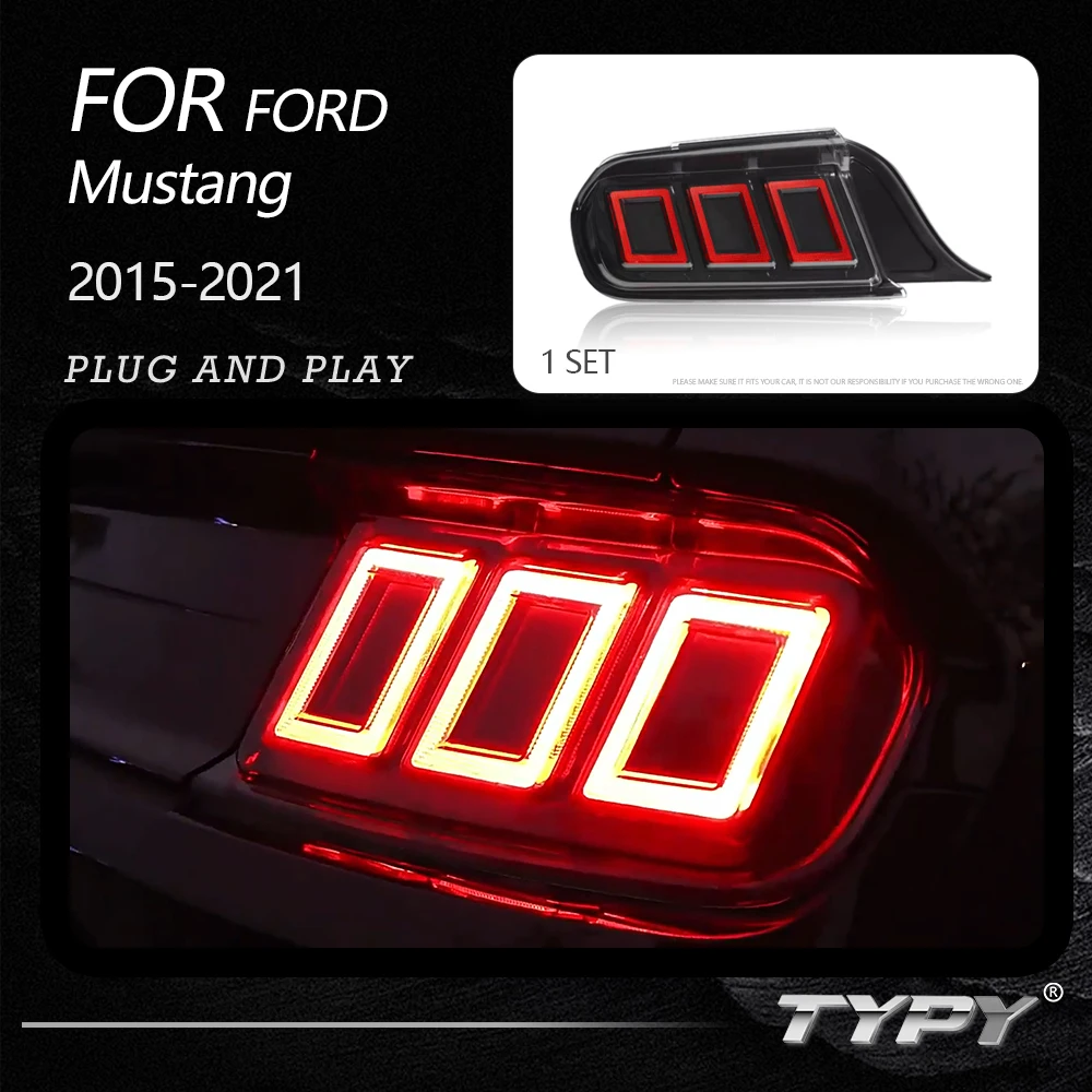 

TYPY Car Tail Lights For Ford Mustang 2015-2021 LED Car Tail Lamps Daytime Running Lights Dynamic Turn Signals Car Accessories