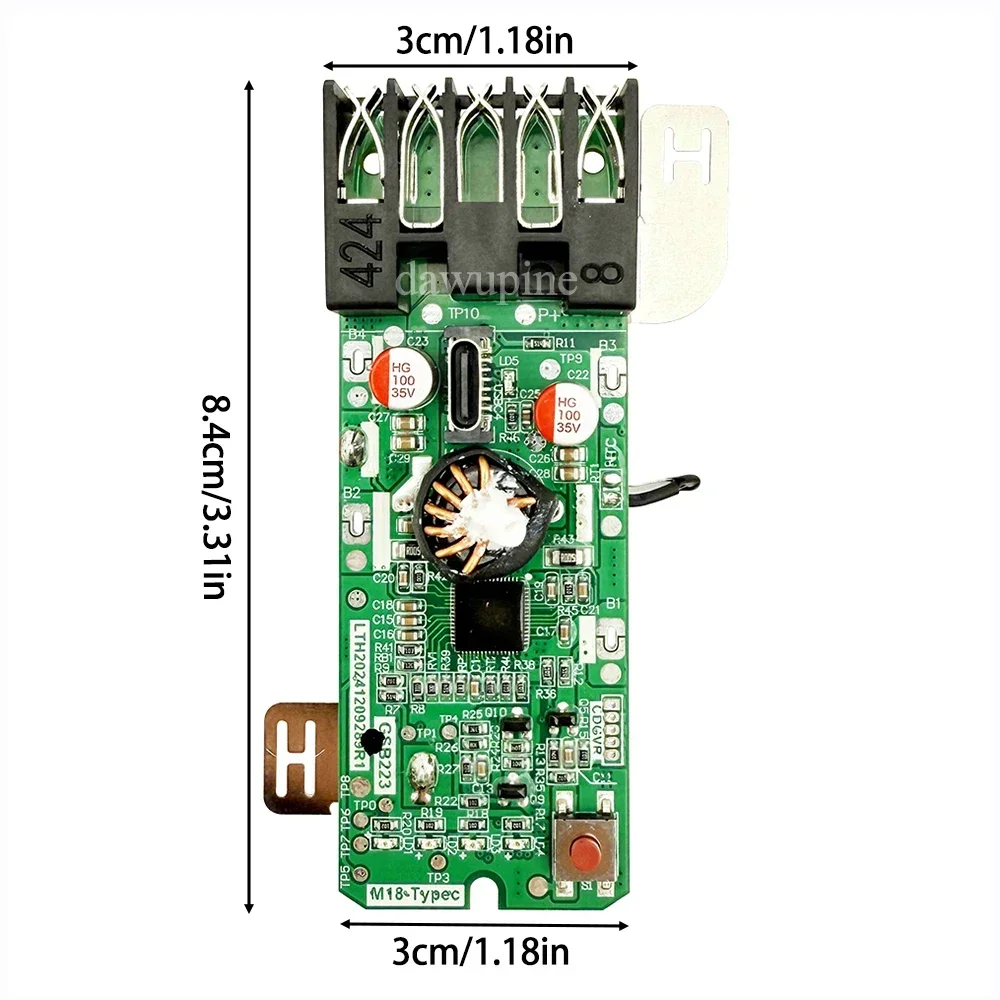 Power Tool Accessories 10*18650 Box BMS PCBA For Milwaukee 18V Lithium Battery Case Type C Power Bank Charger For M18 Housings