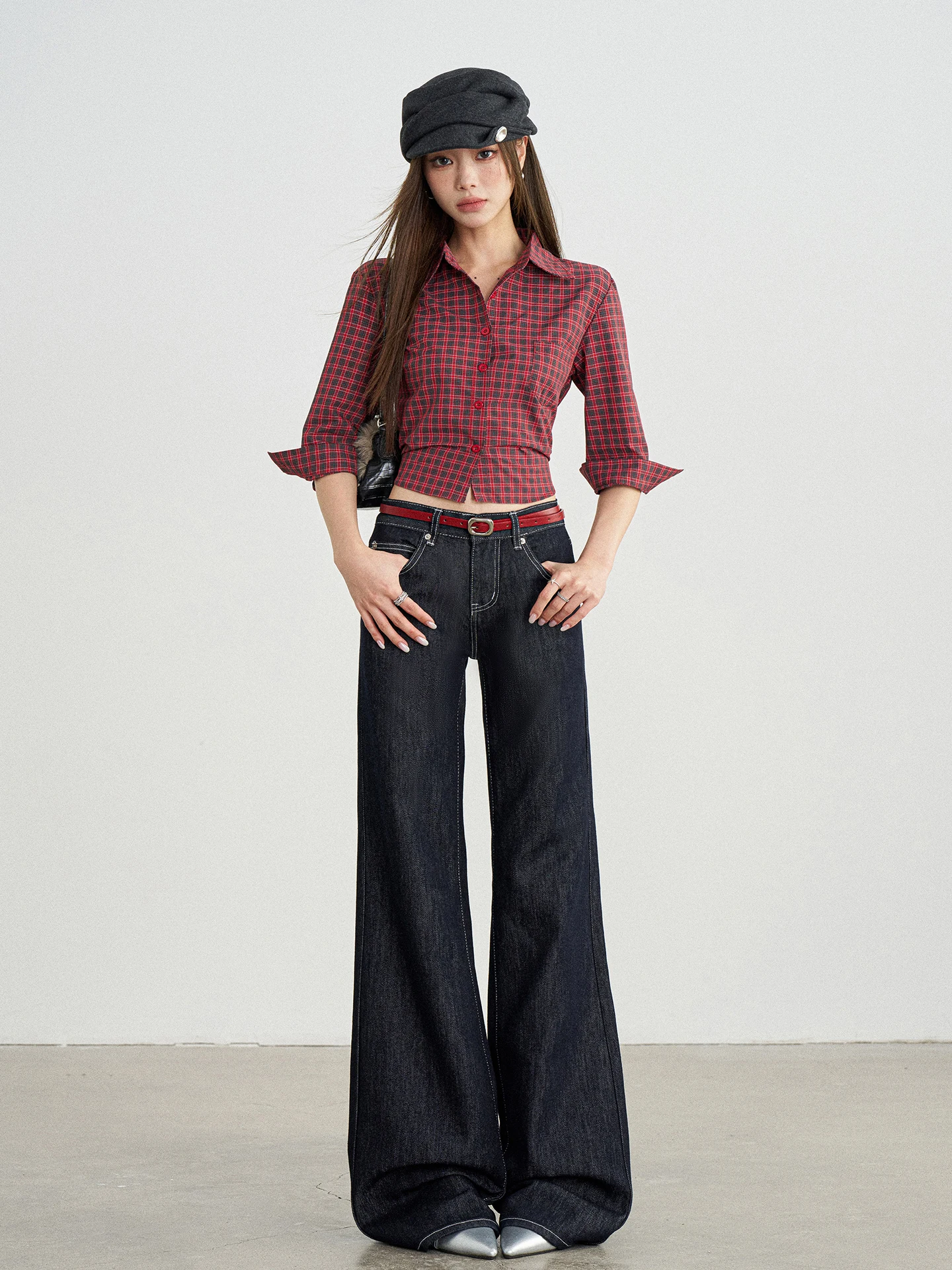 TGXQ Retro Original Denim Jeans Women's Style 2026 New American Hot Girl Loose Not Tight Straight Leg Micro Flare Pants