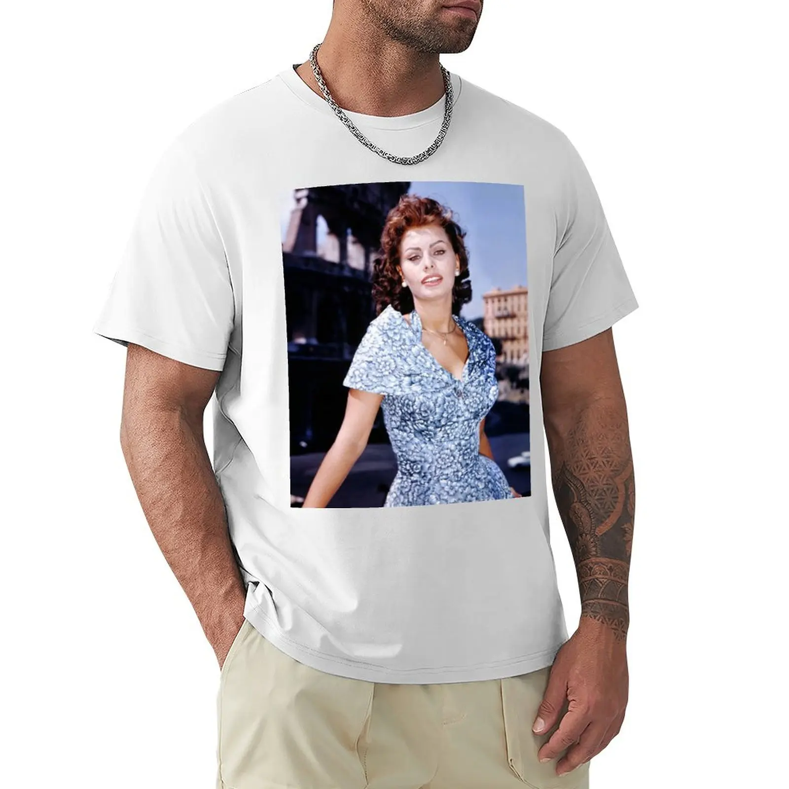 Sophia Loren pretty T-Shirt quick drying vintage clothes t shirts for men