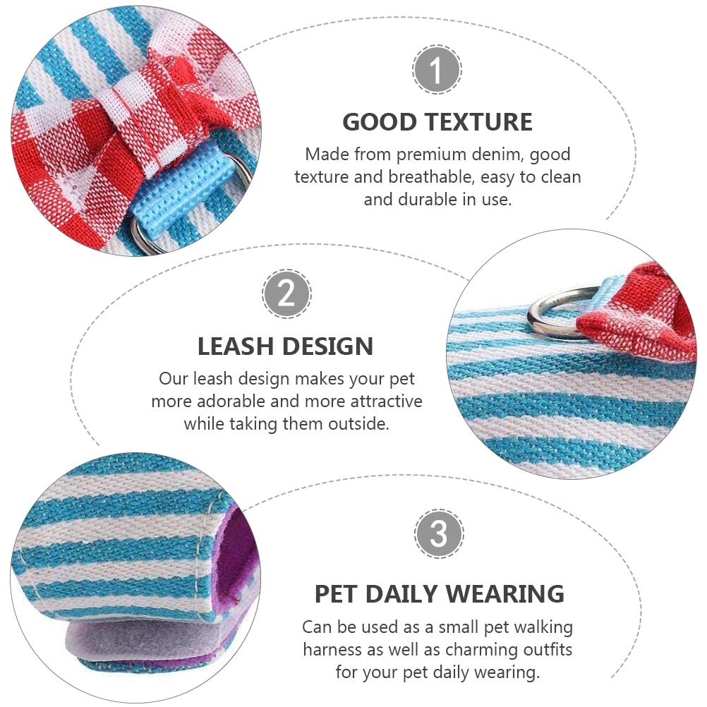 

Denim Lead Baby Rabbit Leash Squirrel Hamster Supplies Bunny Harness High Quality Durable Material Easy Clean Breathable