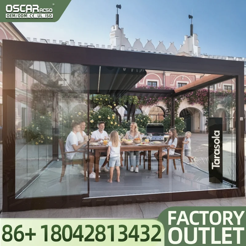 s with Sun Blind Protection Powder Coated Frame Snow Resistance on Sale Pergola