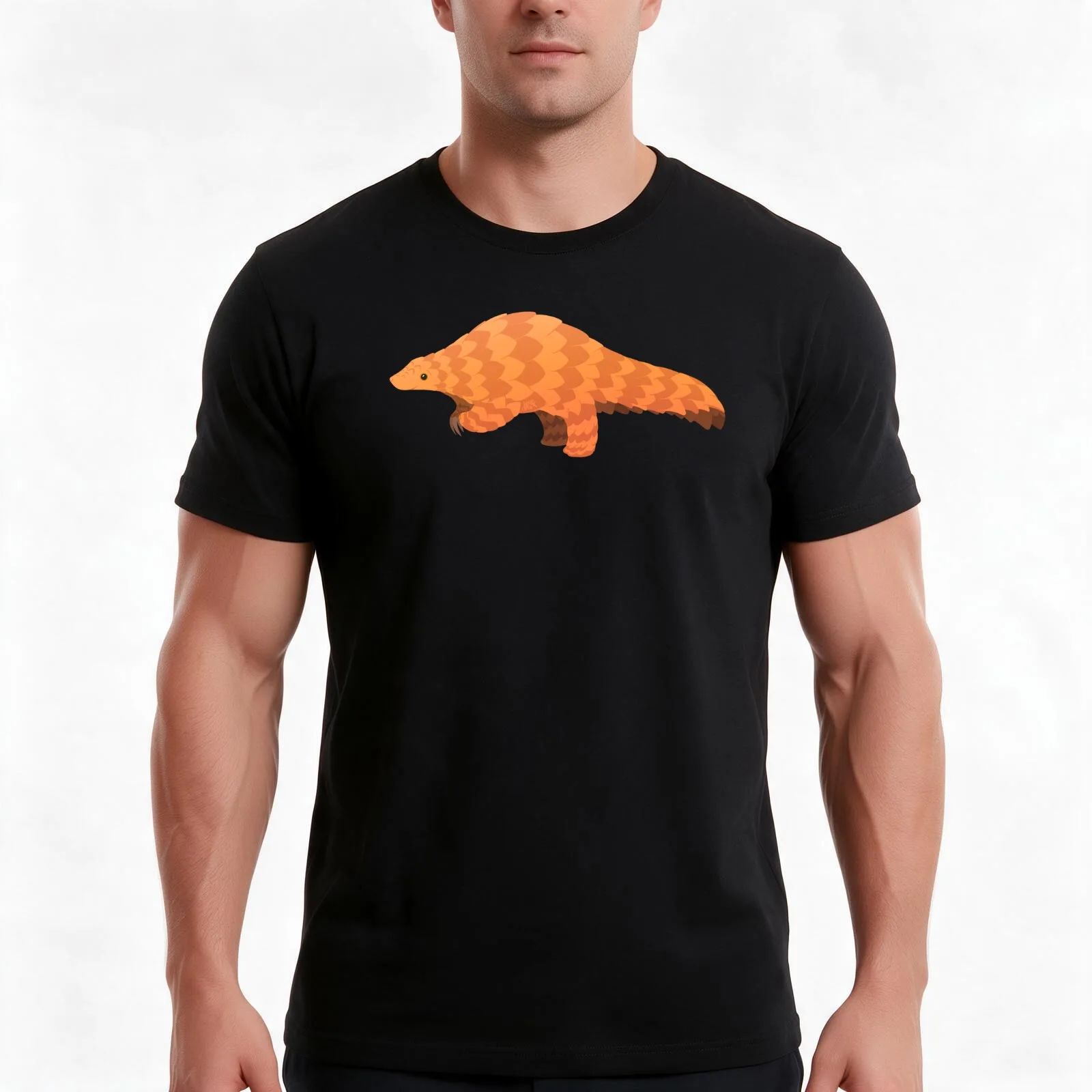 Pangolin pls T-Shirt, Summer Casual Cotton Tee, Oversized Streetwear Tops, Vintage Graphic Print, Loose Fit Short Sleeve