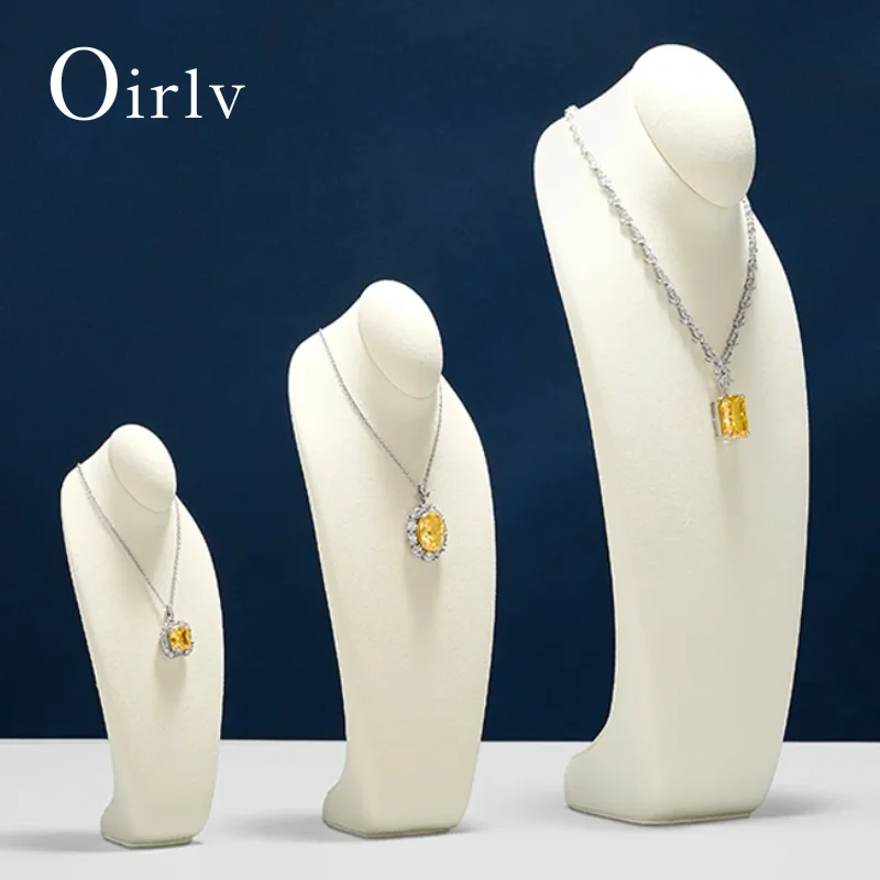 

Luxury Curved Necklace Display Bust - Soft Velvet Jewelry Stand for Necklaces, Pendants Chains, Trade Shows & Home Organization