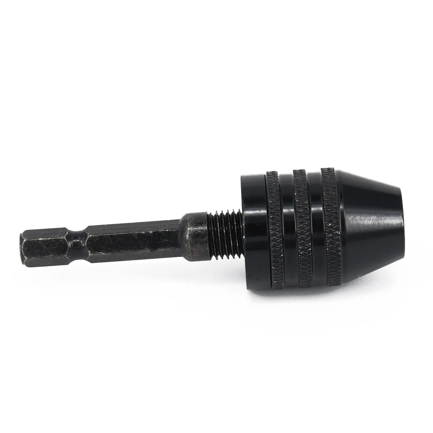 Adapter Bit Keyless Converter Hex Tool Hexagonal Shank Drill Chuck 0.3-6.5mm 71x22mm Aluminum Alloy Black Mini