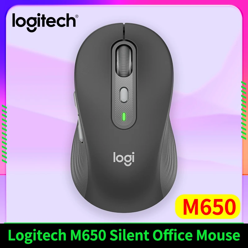 لوجيتك M650 ماوس لاسلكي/بلوتوث للكمبيوتر المحمول وسطح المكتب وماوس ألعاب صامت