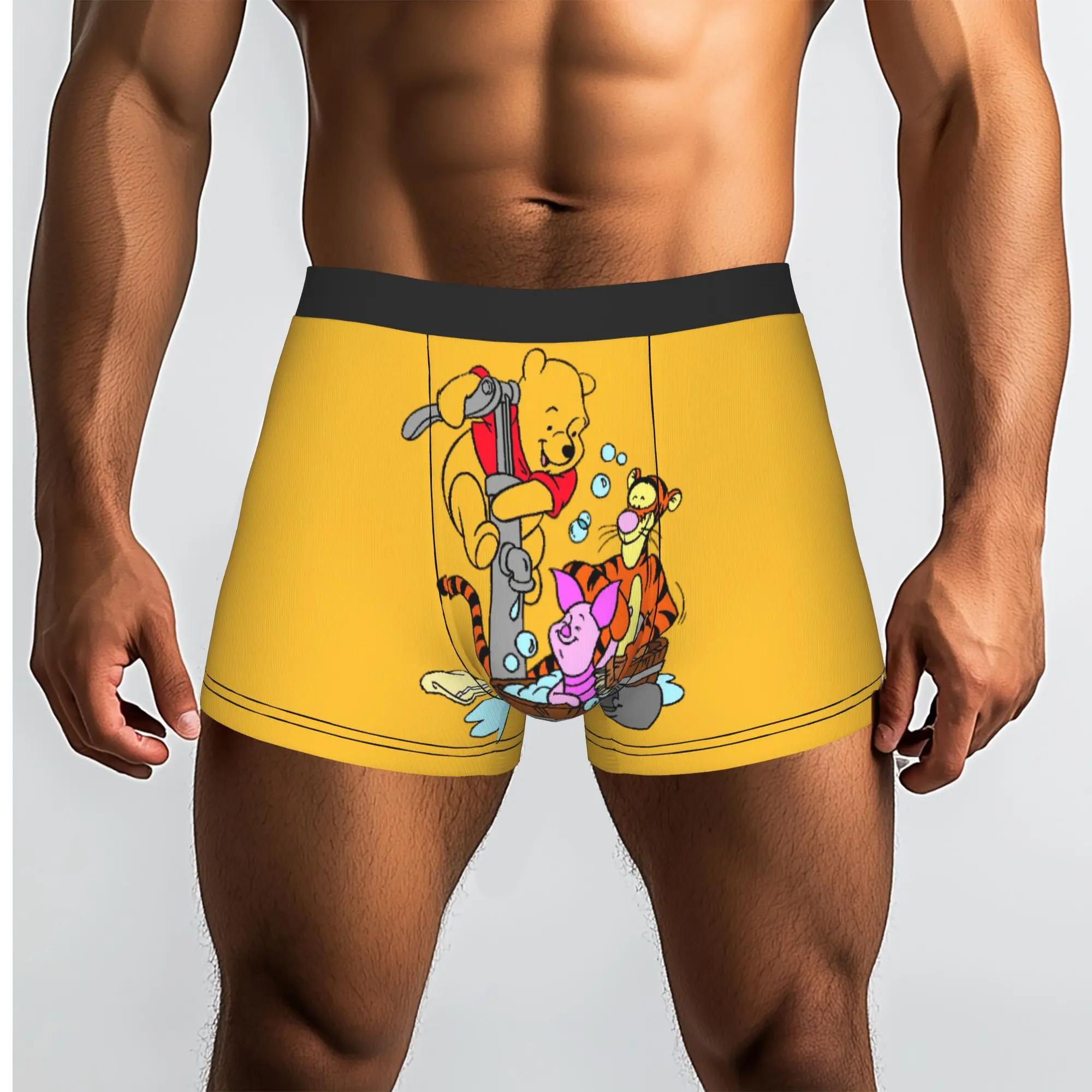 Customized My Friends Cartoon T-Tigger Pooh Underwear Men Printed Cute Anime Boxer Shorts Panties Briefs Breathable Underpants