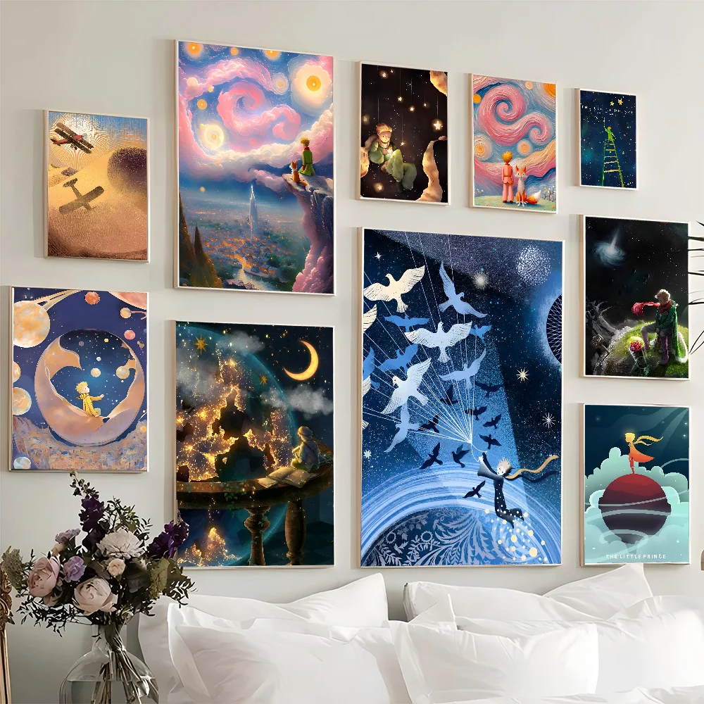 1PC Le Petit Prince Poster Movie Sticky Posters Retro Kraft Paper Sticker DIY Room Bar Cafe Aesthetic Art Wall Painting