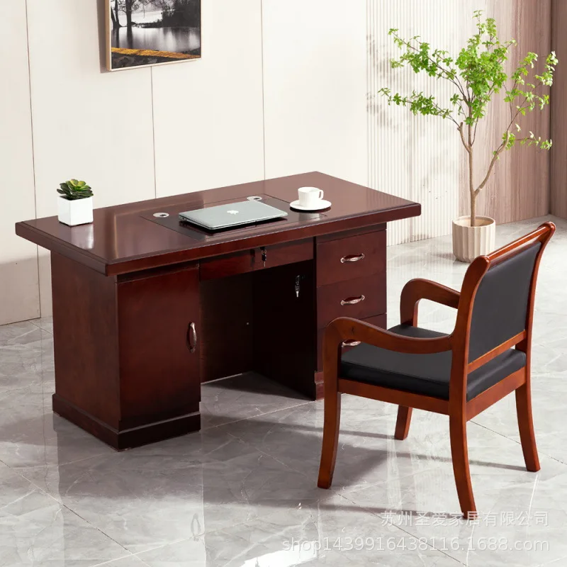 Modern minimalist MDF veneer paint manager clerk supervisor single writing desk desk