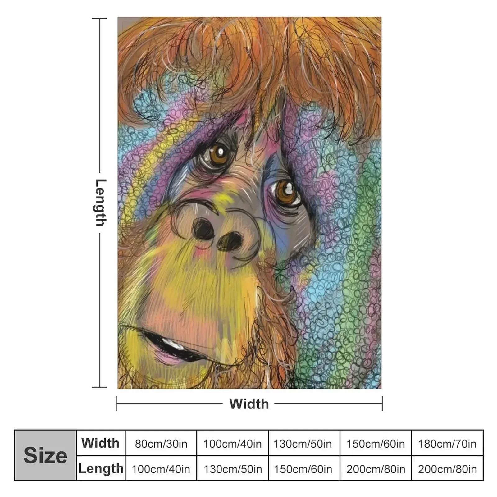save the Orangutan Throw Blanket couch cozy soft plush fuzzy picnic outdoor blanket