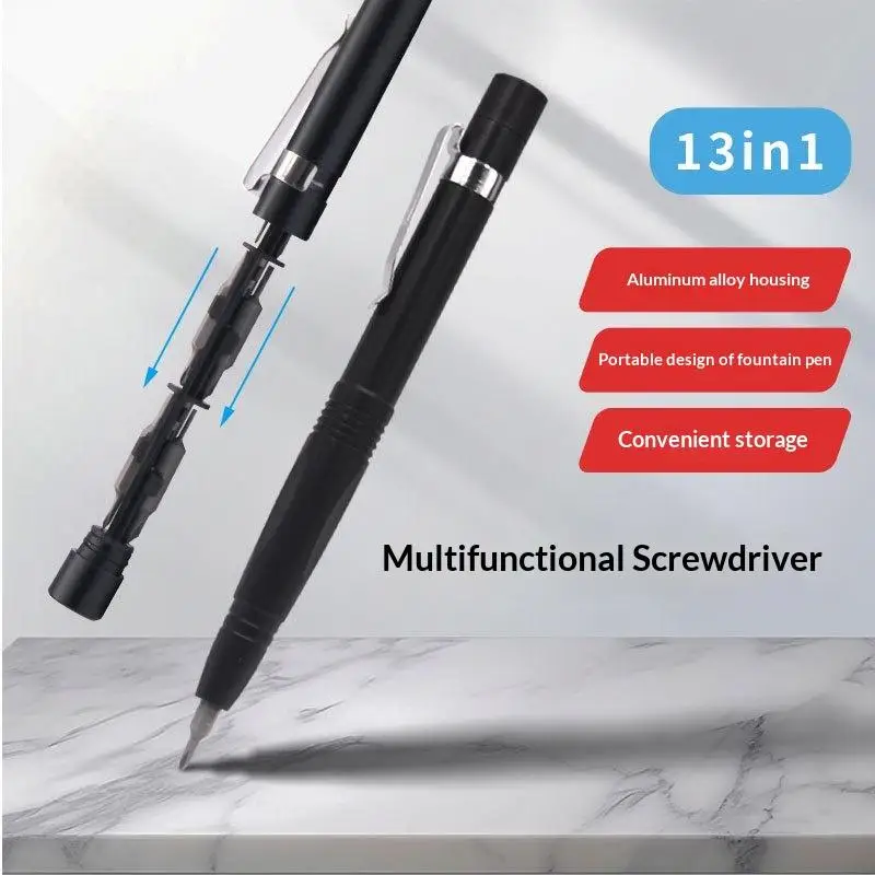 【Peace】13In1 Precision Screwdriver Pen Portable Hidden Storage Multi-Function Repair Tool For Phone Computer Glasses Furniture