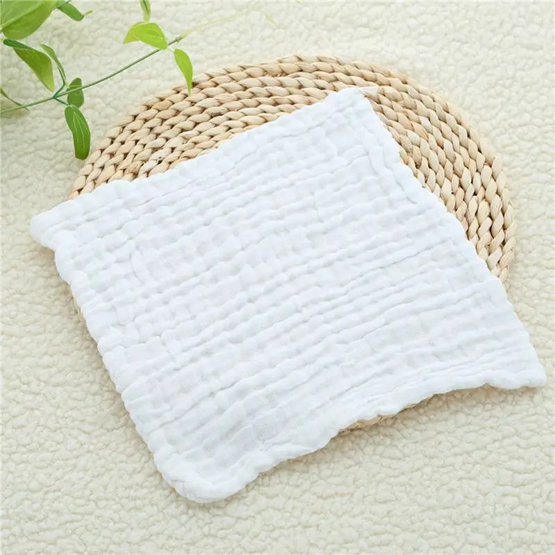 AS96-Baby Muslin Bath Towels, 40 Pack Of Reusable Soft Absorbent Cotton Baby Face Towel, For Baby's Delicate Skin White