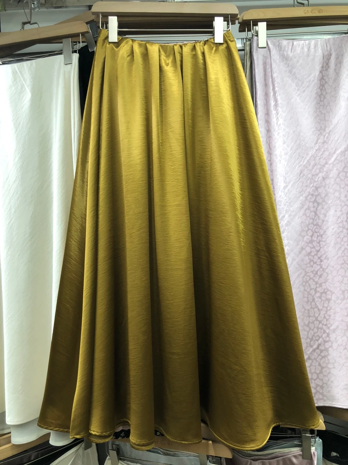 

Юбка миди Hebe Style A-Line, женская, летняя, новая, элегантная, драпированная, из ацетатного атласа, средней длины, с высокой талией, из полиэфирного волокна
