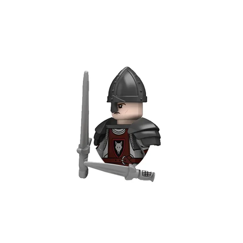 Medieval Army Soldiers Knight Legion Tribal Warrior Swordsman Wolf Pack Warrior Ancient Military Figures Building Blocks Toys