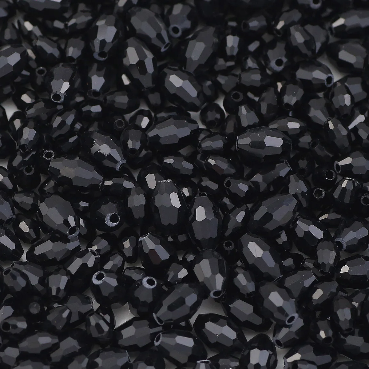 4x6/5x8mm Faceted Oval Black Austrian Crystal Glass Rice Grains Spacer Beads For Jewelry Making DIY Bracelets Necklaces Earrings