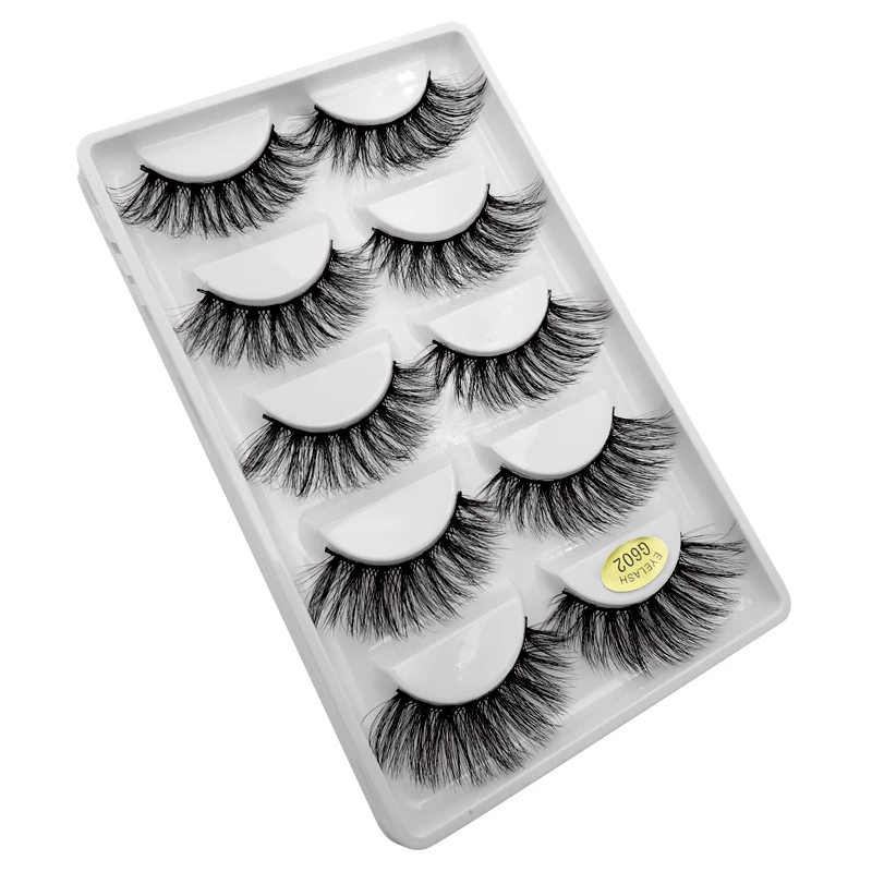 YSDO 5 Pairs False Eyelashes Lashes Natural Fluffy Faux Mink Eyelashes Cilios Mink 3d Soft Lashes Thick Faux Cils Maquiagem