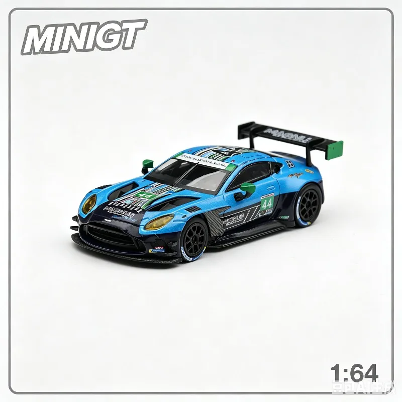 Pre-sale of MINI GT 1:64 Aston Martin GT3 Evo #44, cast alloy car model, boys' toy, adult collection piece, holiday gift.