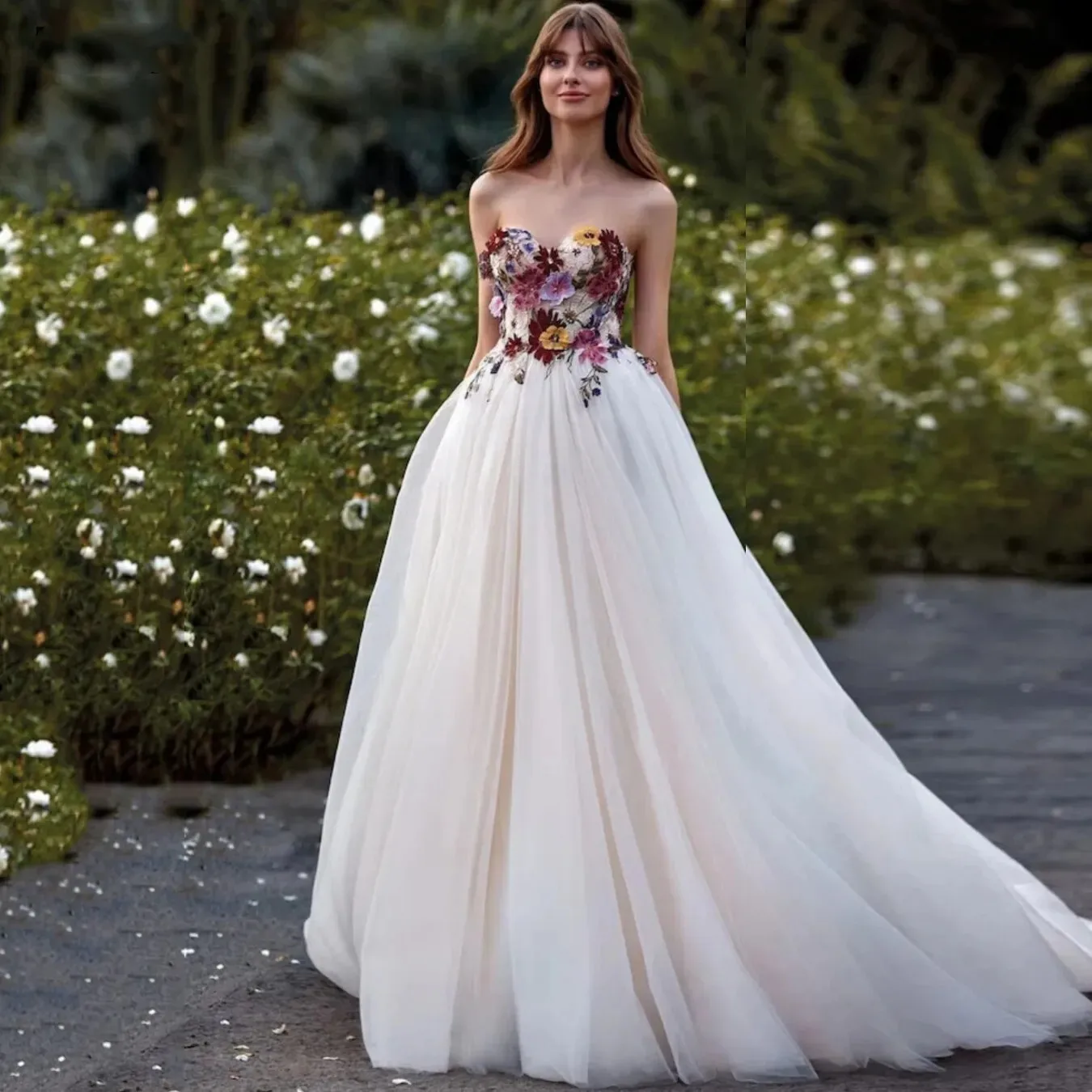 

Белые свадебные платья принцессы трапециевидной формы, свадебные платья, пышная многоярусная тюлевая юбка без рукавов, длинное платье невесты длиной до пола, Zxthy