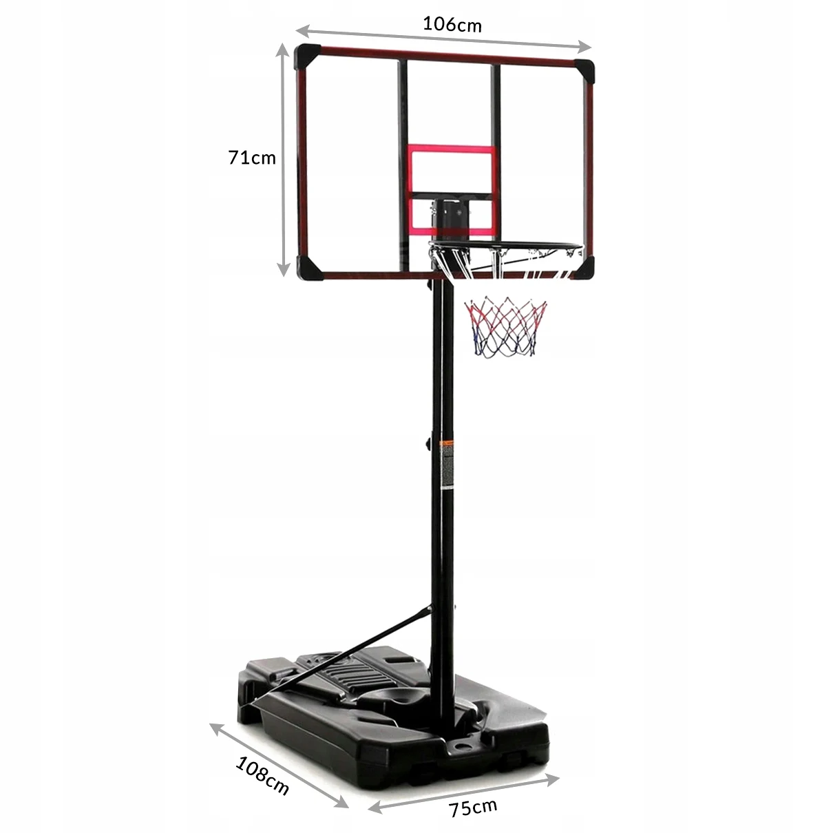 Portable Outdoor Basketball Height Adjustable Basketball Stand Games Basketball Backboard Sets and Home Equipment