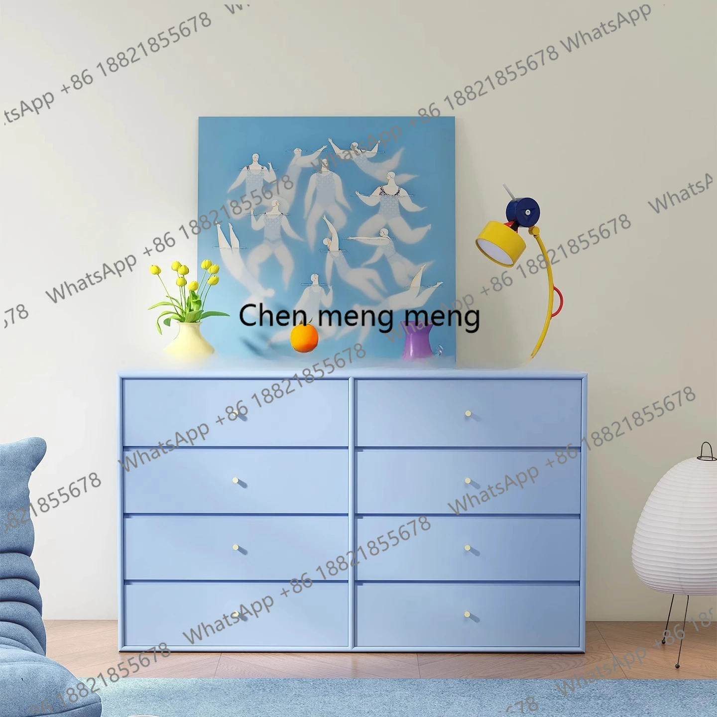 

Solid wood modern minimalist chest of drawers, eight-bucket cabinet, storage, dining side cabinet, simple modern living room