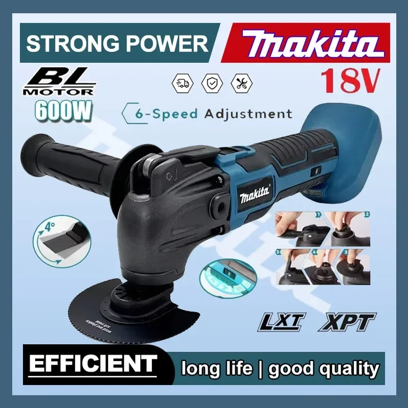 

Многофункциональный осциллирующий инструмент Makita 600 Вт, 20000 об/мин, электрическая пила-триммер для резки, электроинструмент для деревообработки, 18В/20В, аккумулятор