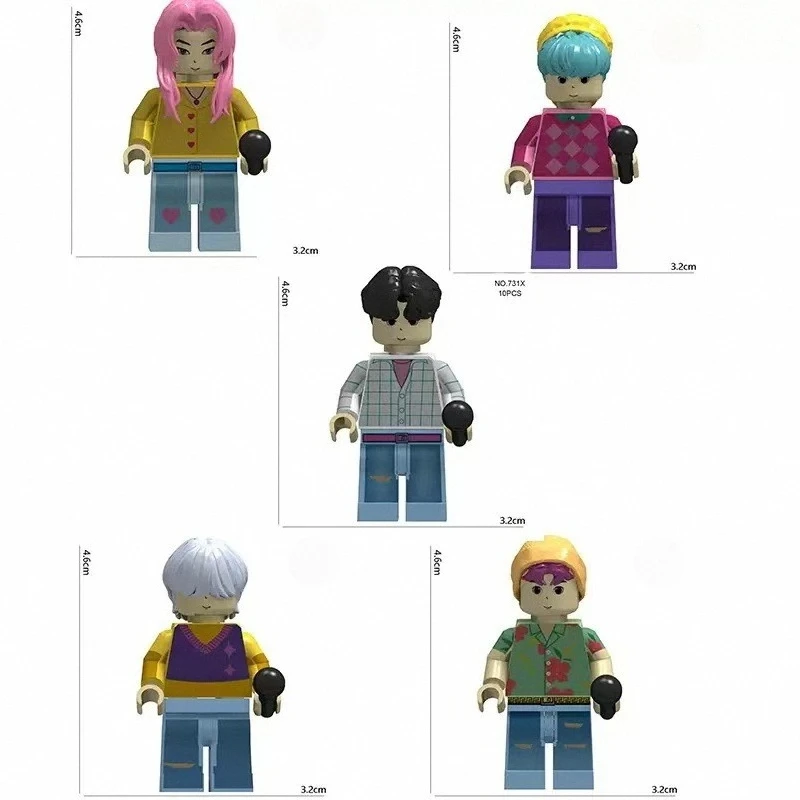 Hot Kpop chasseurs de démons Mini figurine blocs de construction jouet périphériques bureau décoration Collection figurines jouet cadeau de noël