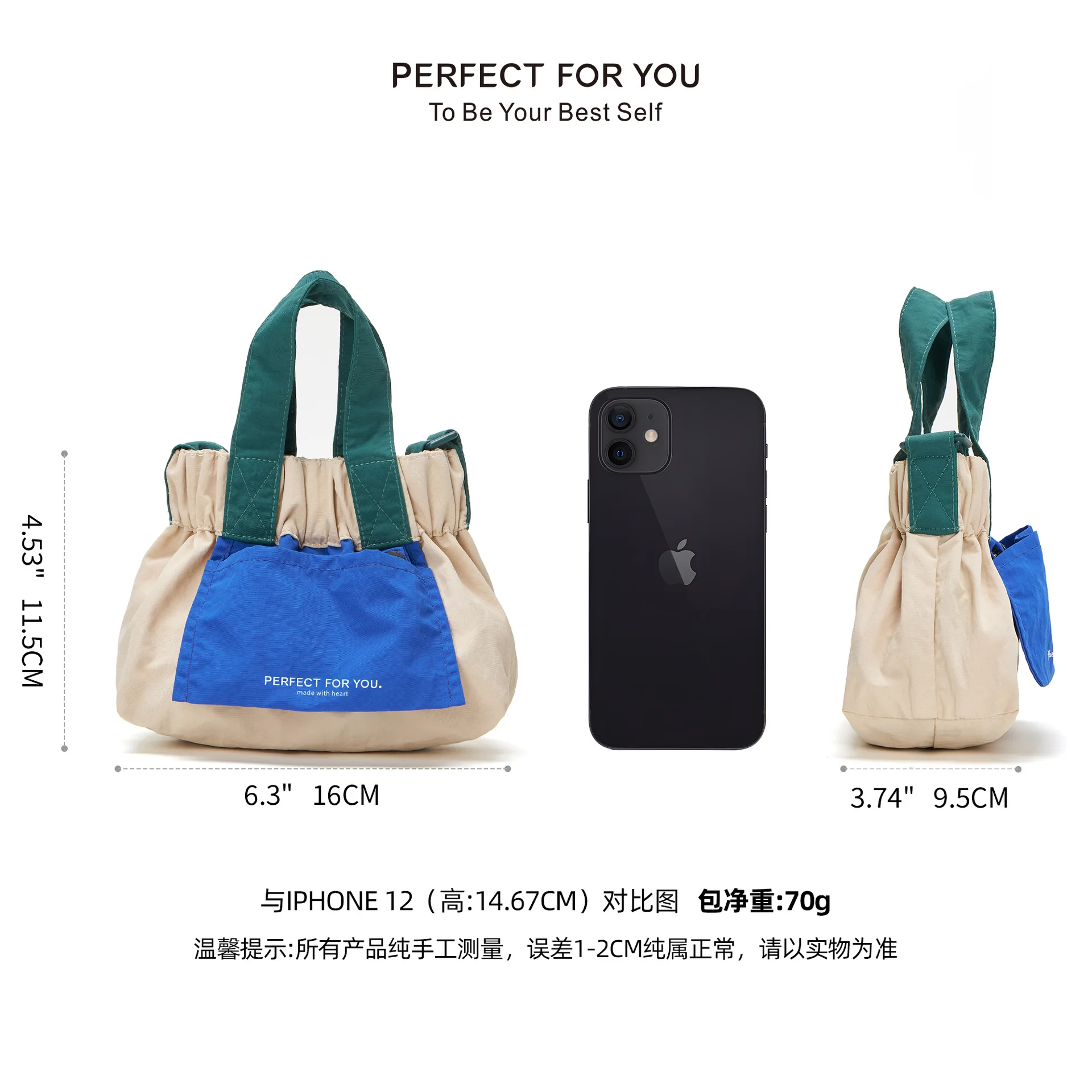 [Premium] Women Shoulder Bag Nylon Waterproof Women Handbag Drawstring Crossbody Bag Tote