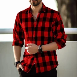 Camicia da uomo nuova camicia a maniche lunghe camicia a quadri shopping quotidiano camicia hawaiana da uomo casual taglia oversize XS-6XL