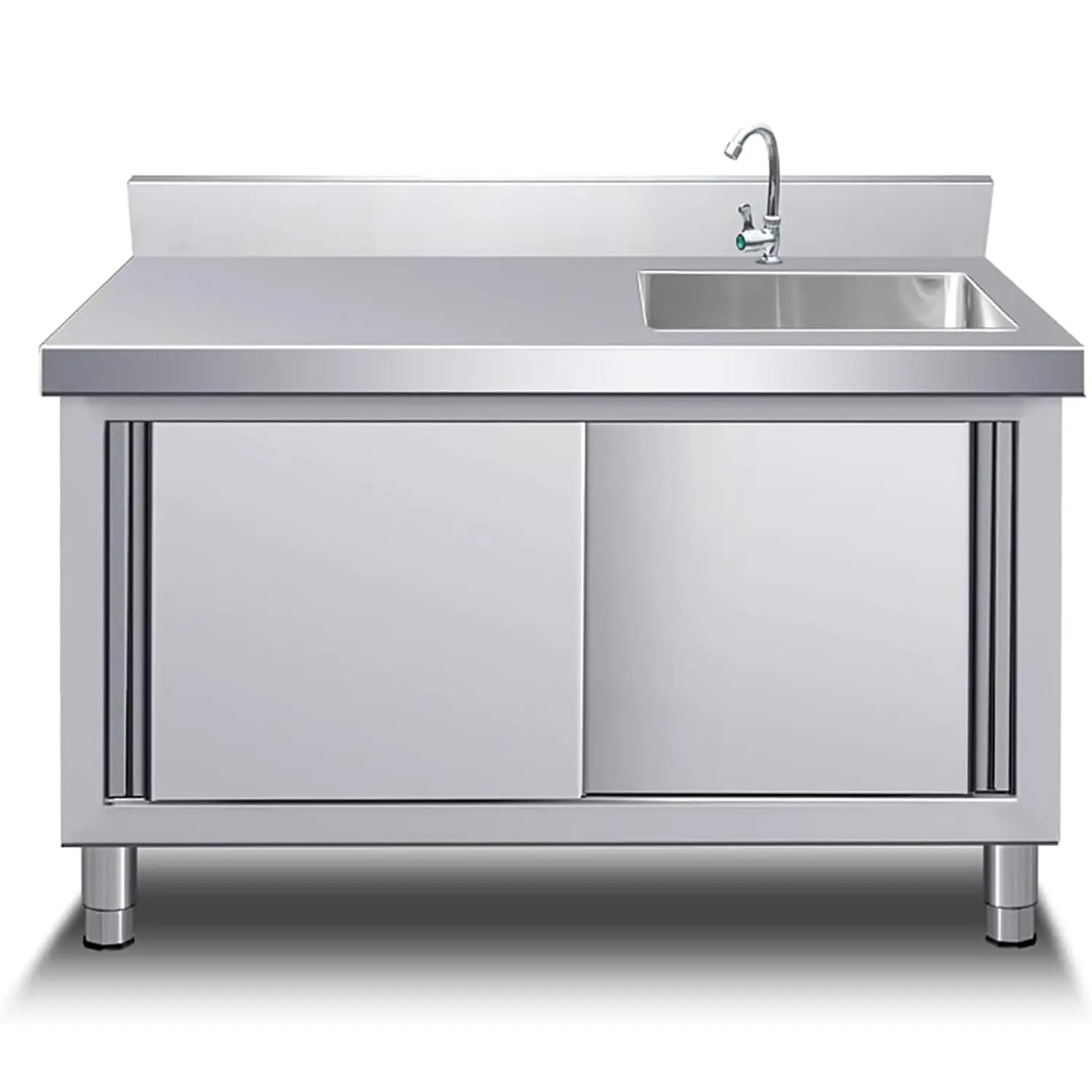 

Freestanding Utility Sink with Cabinet, Outdoor Stainless Steel Single Bowl Kitchen Hand Basin Washing Tub,, Customized