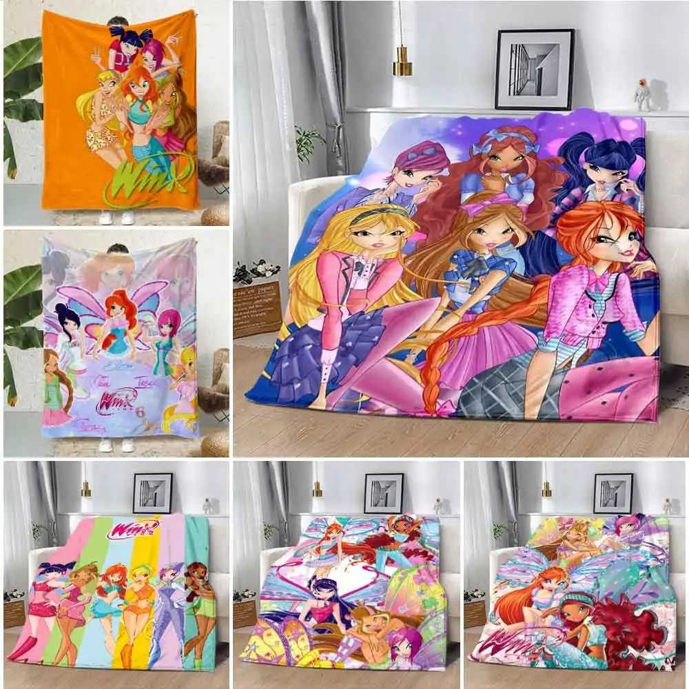 Magic School Printed Blanket Picnic Blankets Warm Blanket Soft and Comfortable Winx Club Blanket Home Travel Birthday Gift