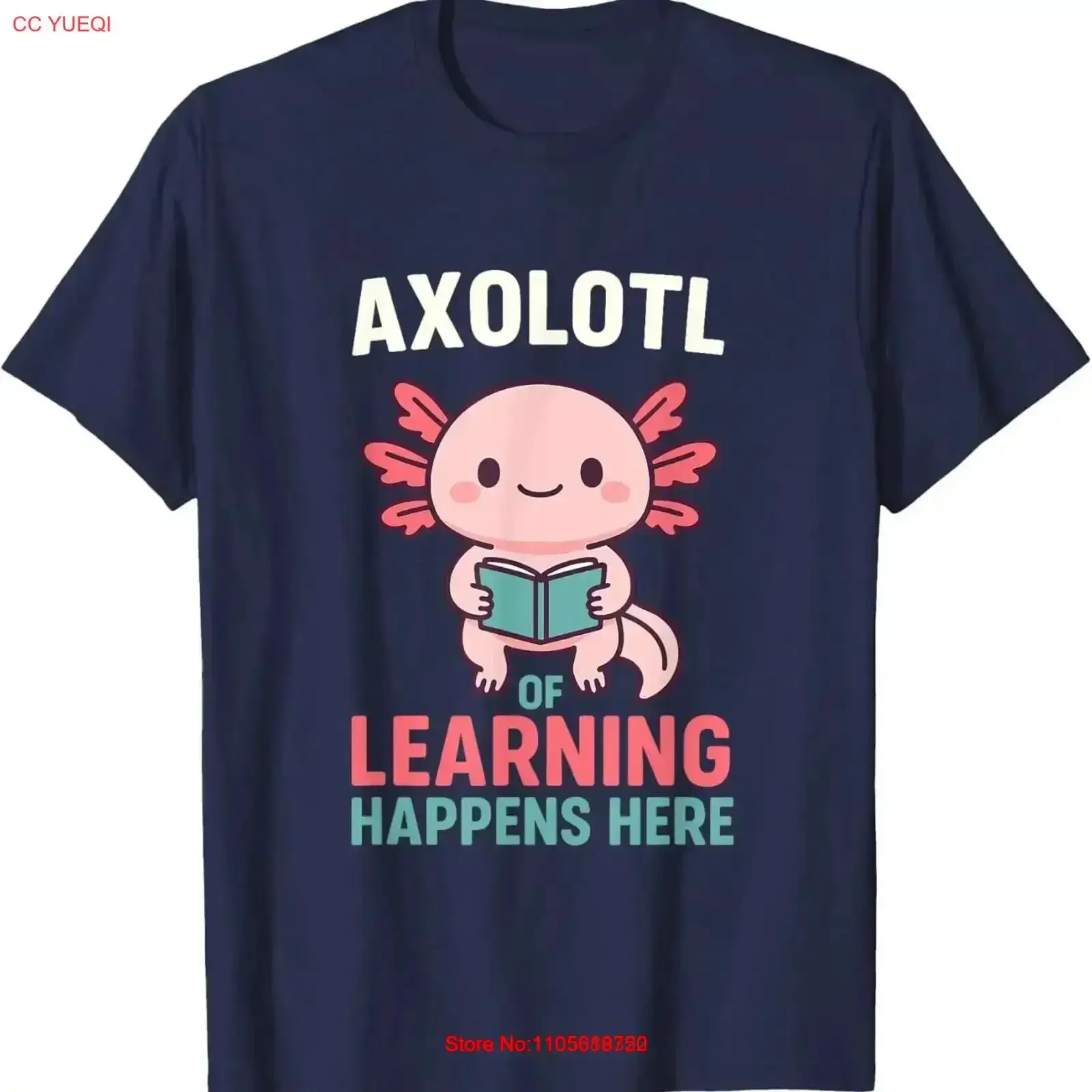 Cute Axolotl Teacher Design for Classroom Learning T Shirt vintage Washed streetwear homme Breathable graphic designer clothes