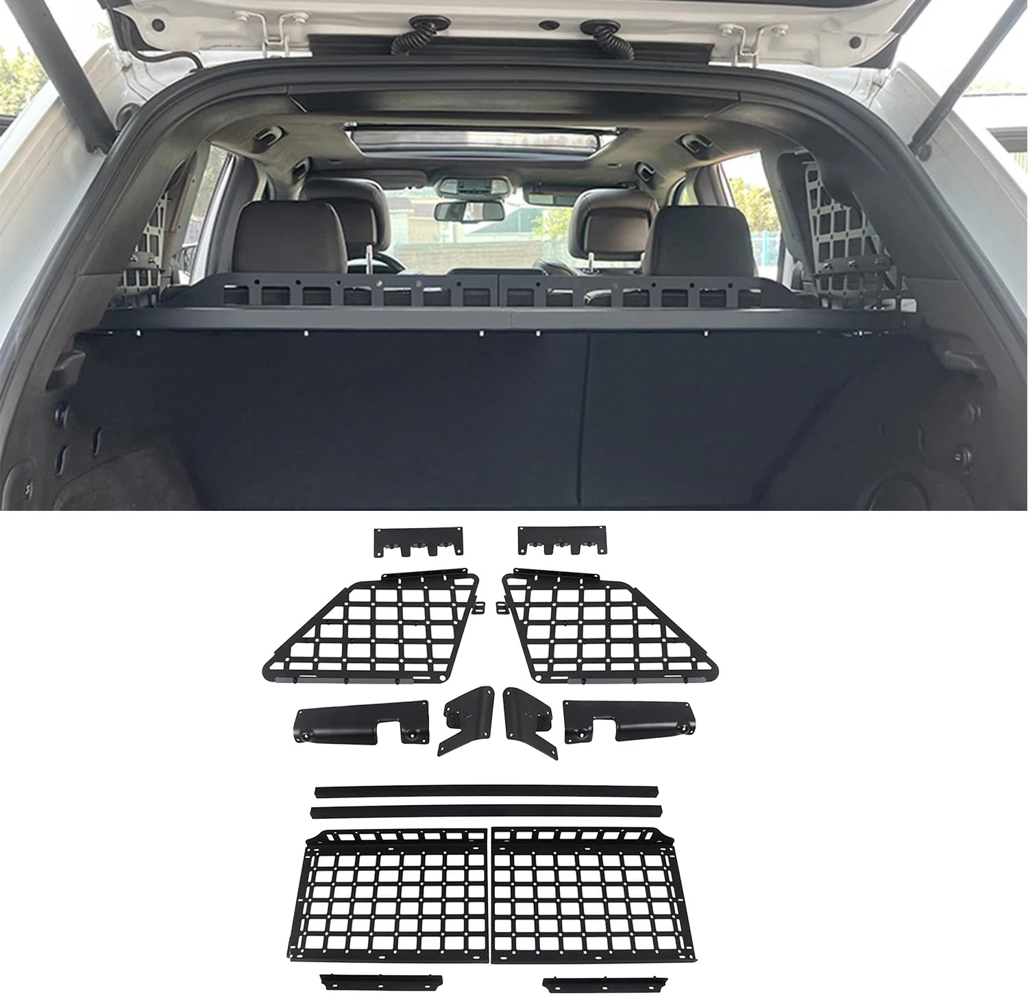 CGZ For Jeep Grand Cherokee (WK2) 2011-2021 Modular Storage Panel Shelf Modification Molle Panel Rear Trunk Debris Rack