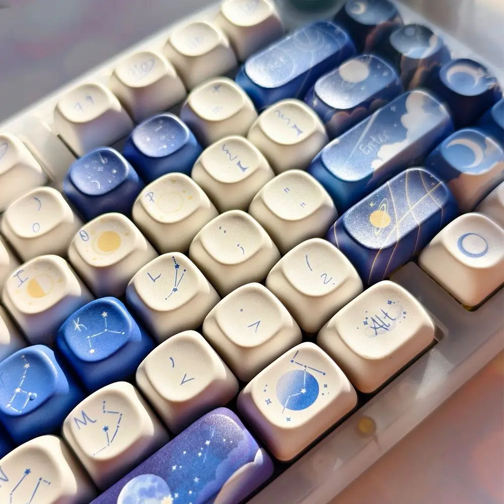 Full Sky and Stars Transparent Keycap Blue Original PBT Round Ball Adapted to Customized Mechanical Keyboard